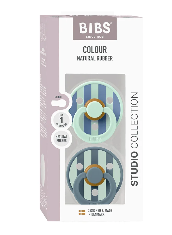 بيبس عبوة من  لهاية دائرية ستوديو كولور لاتكس مقاس ، - أشهر، نورديك مينت بترول، لهاية أطفال بالمطاط الطبيعي خالية من البيسفينول وآمنة على البشرة