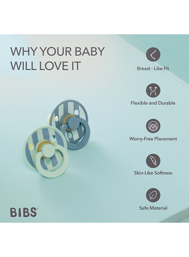 BIBS Pack Of 2 Studio Colour Round Pacifier, Latex Size 1, 0 - 6 Months, Nordic Mint Petrol, Baby Dummy With Natural Rubber, Bpa - Free And Gentle On Skin - Image 5