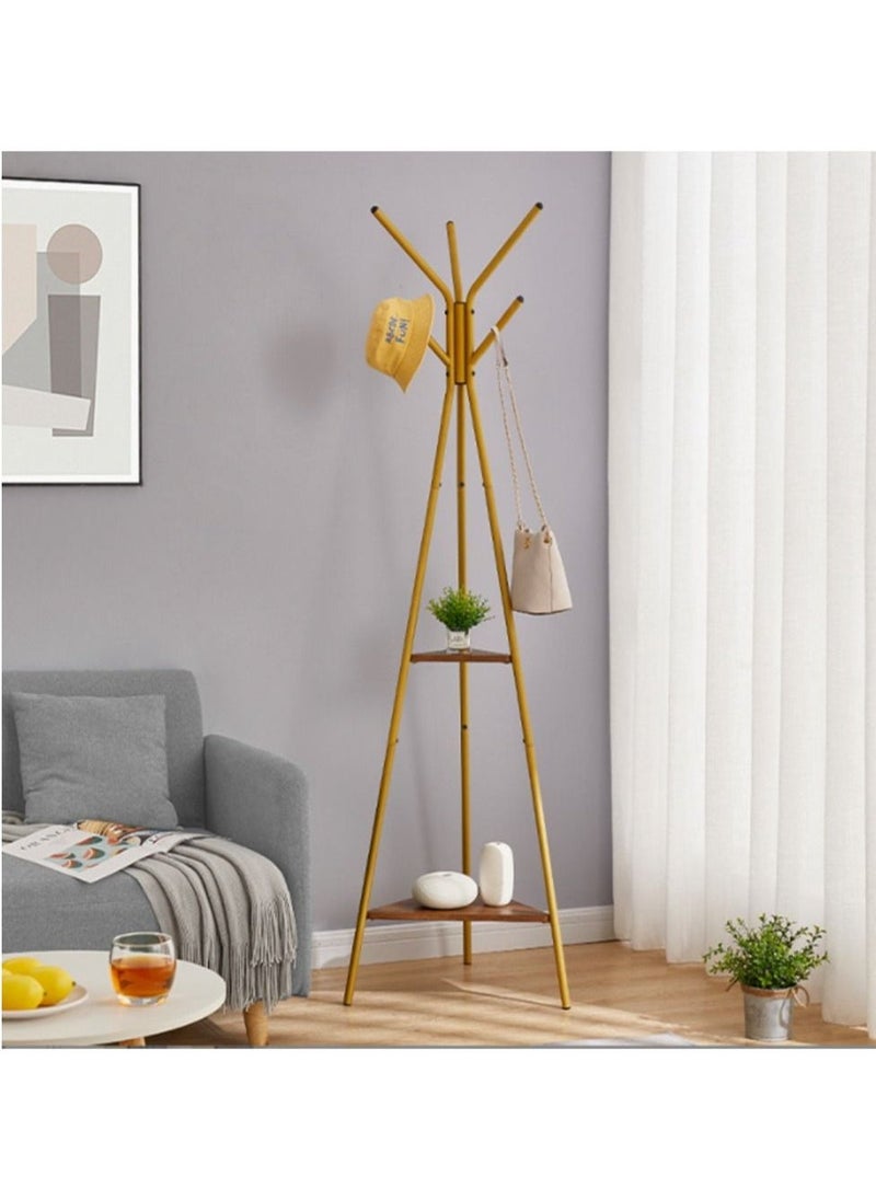 Arabest Coat Rack Hat Stand Free Standing Display Hall Tree Metal Hat Hanger Garment Storage Holder with Hooks for Clothes Hats and Scarves in Gold - Image 4