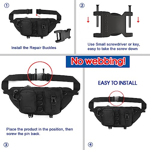 Deluxsa Field Repair Buckles for Straps 1Inch, Quick Side Release Adjustable Buckle for Straps 1 inch 2pc Quick Release Buckles(2PC) - Image 4