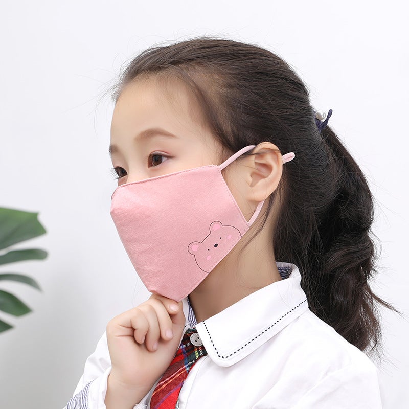 Children'S Optional Color Warm Cartoon Print Masks For Boys And Girls, Animal Print Dustproof Cotton Masks Ya - Image 4