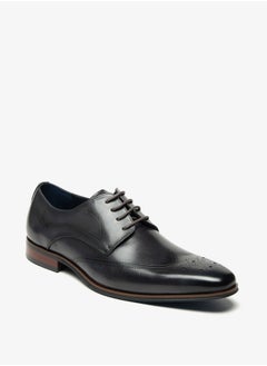 DUCHINI Men's Solid Derby Shoes with Lace-Up Closure  - Image 1