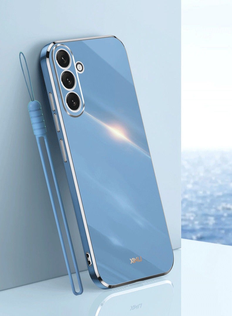 ايكارلوس جراب لهاتف Samsung Galaxy A56/A36 5G، غطاء واقٍ من مادة TPU مطلي بالكهرباء لامع، ذهبي-أزرق - Image 1