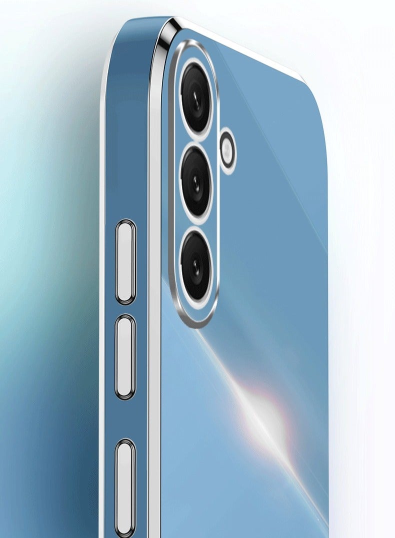 ايكارلوس جراب لهاتف Samsung Galaxy A56/A36 5G، غطاء واقٍ من مادة TPU مطلي بالكهرباء لامع، ذهبي-أزرق - Image 2
