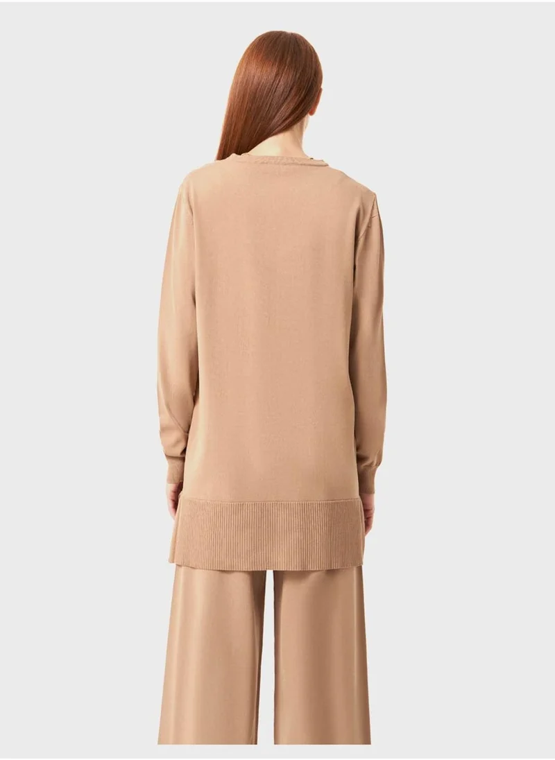 MIZALLE Tan Knit Tunic Dress