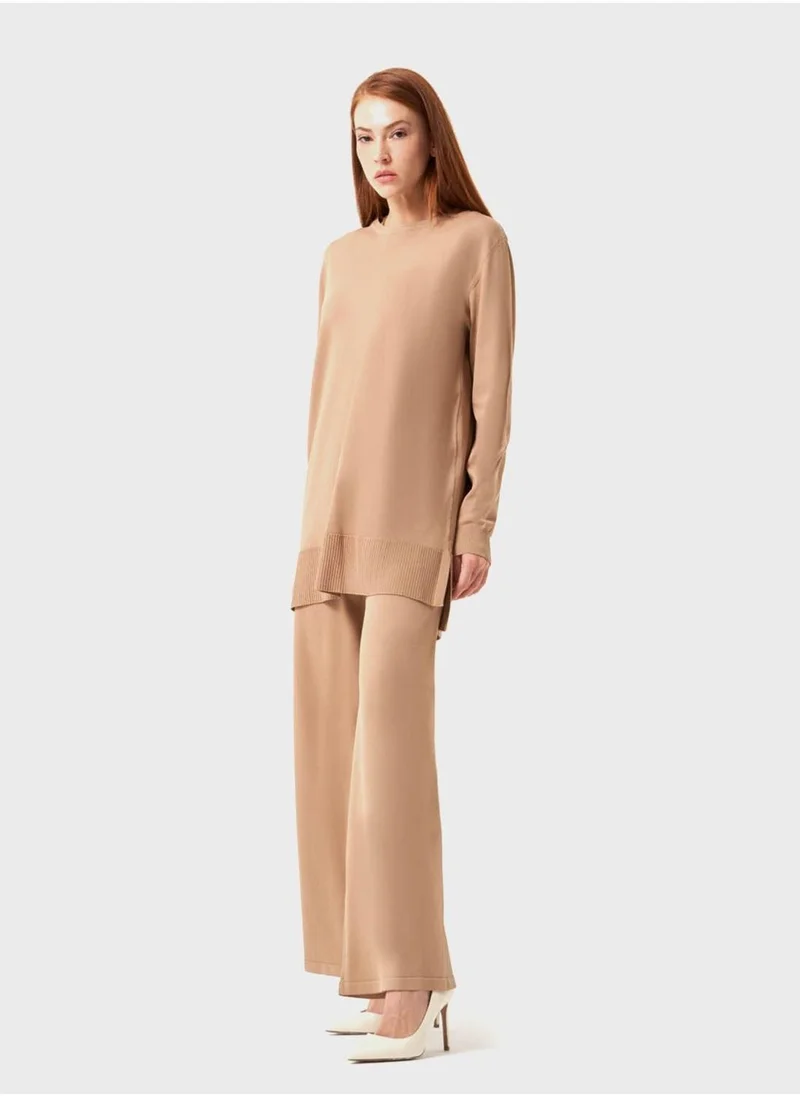 MIZALLE Tan Knit Tunic Dress