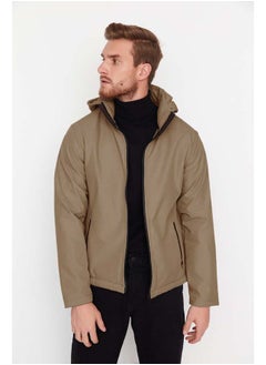 trendyol Beige Men's Zippered Detachable Hooded Wind and Water Resistant Outdoor Jacket TMNAW22MO0118  - Image 2