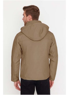 trendyol Beige Men's Zippered Detachable Hooded Wind and Water Resistant Outdoor Jacket TMNAW22MO0118  - Image 3