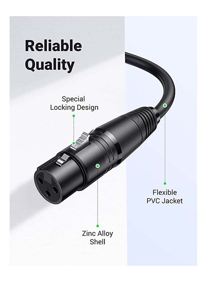 Ugreen XLR Cable 1M Microphone XLR Male to Female Extension Cord XLR Jack Extender for PA System Studio Recorder Amplifier Mixer Speaker System or Professional Recording 20708 Black - Image 4