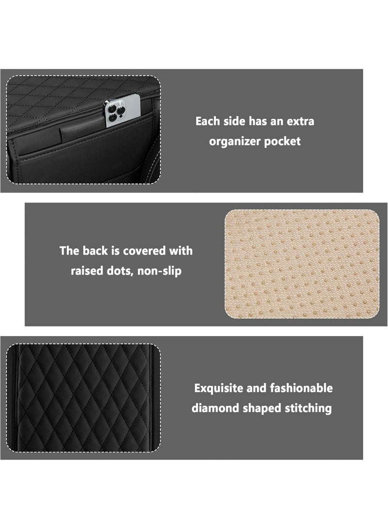 Soofam Upgraded Car Center Console Cover,Microfiber Leather Car Armrest Cover Cushion with 2 Storage Bags,Car Armrest Storage Box Car Interior Accessories for Most Vehicles (Black) - Image 3