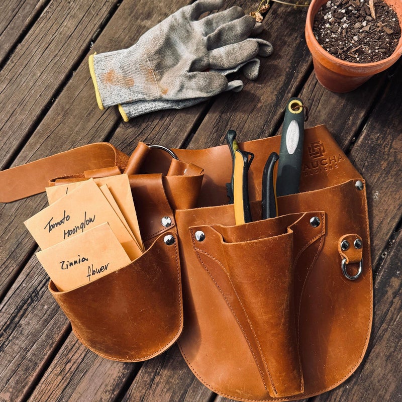 Gaucha Designs Leather Garden Tool Belt - Gardening gifts for women- Utility belt - Garden Tools Organizer Holster Pouch -Gift for Gardeners and Florists - Image 2