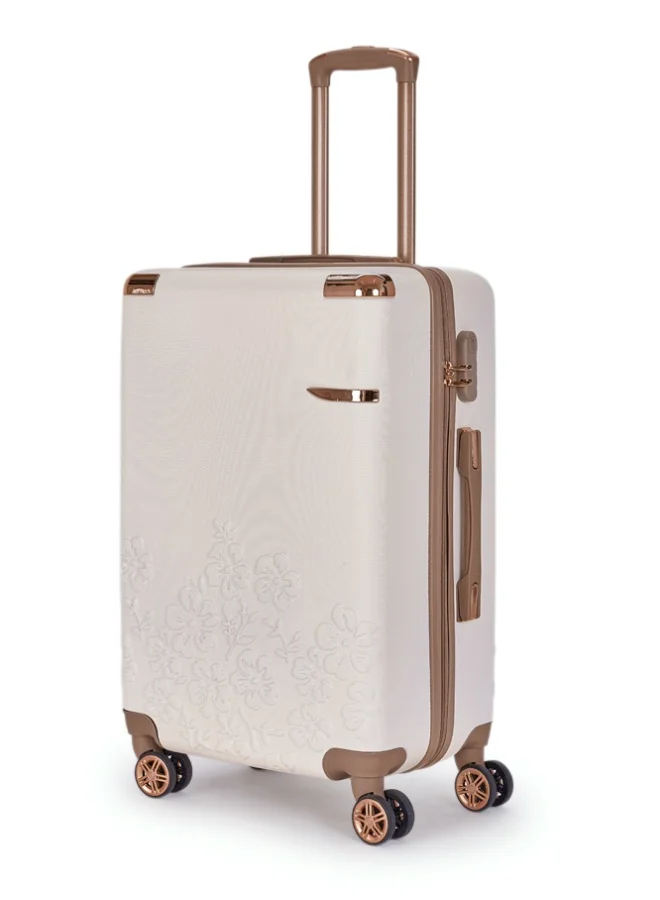 ليمرا طقم شنط سفر مكون من 6 حقائب أمتعة لون بيج/ذهبي بمقاس 32"/28"/24"/20"/15"/12 انش