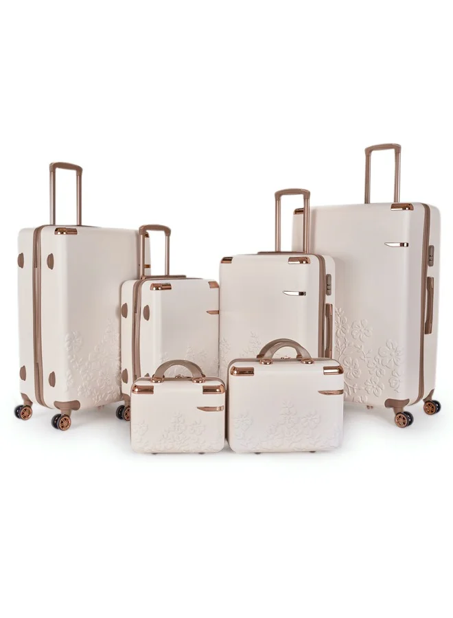 LIMRA A travel bag set consisting of 6 luggage bags Beige/Gold color, size 32"/28"/24"/20"/15"/12 inches