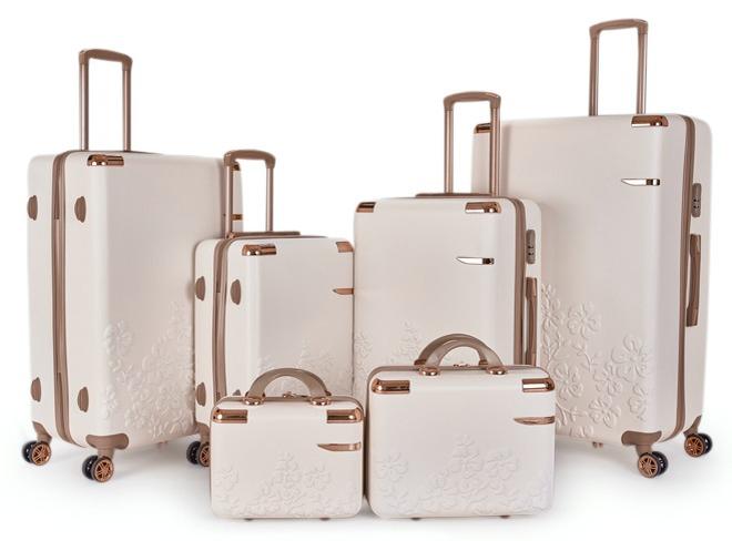 LIMRA A travel bag set consisting of 6 luggage bags Beige/Gold color, size 32"/28"/24"/20"/15"/12 inches - Image 1