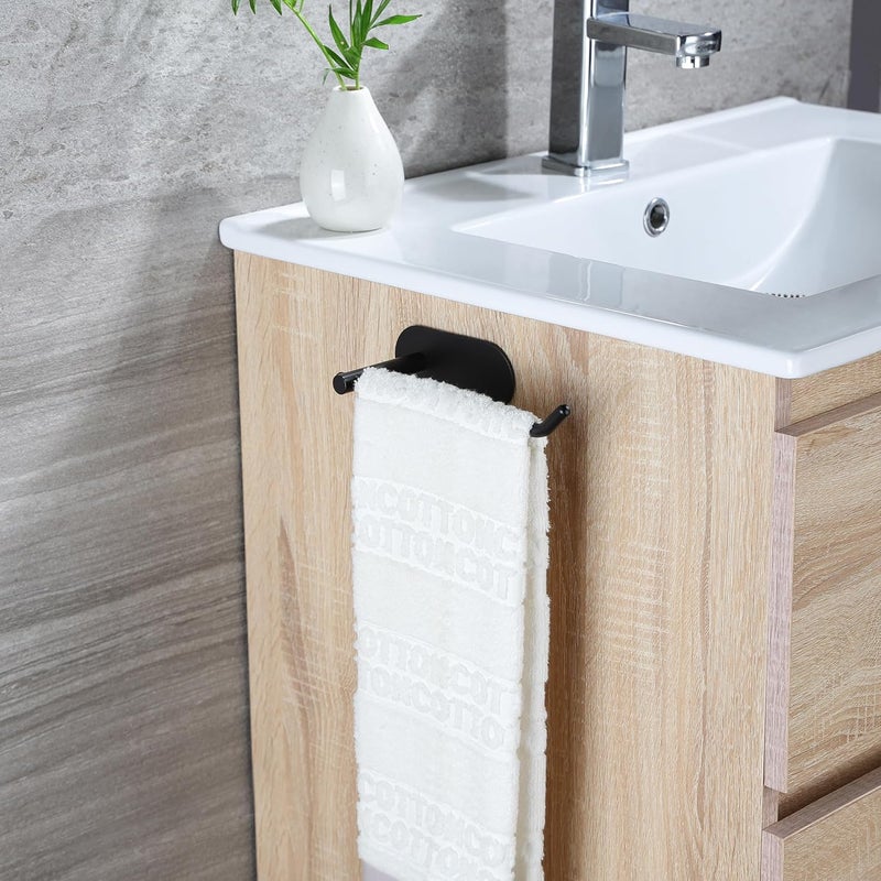SUNTECH Hand Towel Holder - Black Towel Ring for Bathroom, Adhesive Towel Bar for Organizing Towels, 6 3/10 Inch Hand Towel Rack, Stainless Steel - Image 4