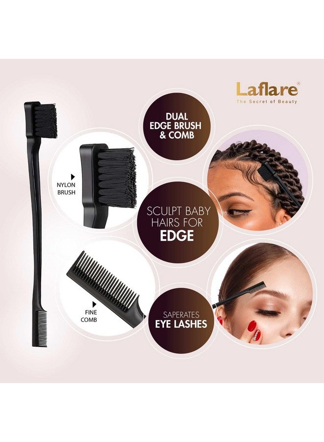 لافلير حامل ضفائر للشعر مع مجموعة أمشاط وسوار جل ضفائر ومشبك شعر، حامل شعر (حامل وصلات شعر مع 60 مشبكًا) مع إكسسوارات ضفائر الشعر (مجموعة ألوان خشبية 4) - Image 1