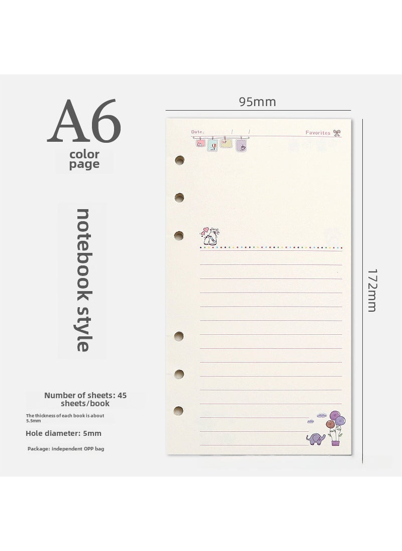 Generic 6-Hole A5/A6 Colorful Blank Dot Grid Planner Refill A6 notes 