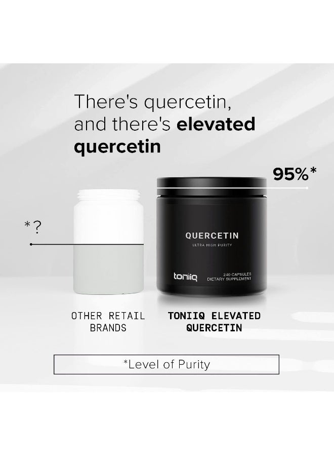 Toniiq Ultra High Purity Quercetin Capsules - 95%+ Highly Purified and Bioavailable - 1000mg Per Serving - 240 Capsules Quercetin Supplement - Image 4