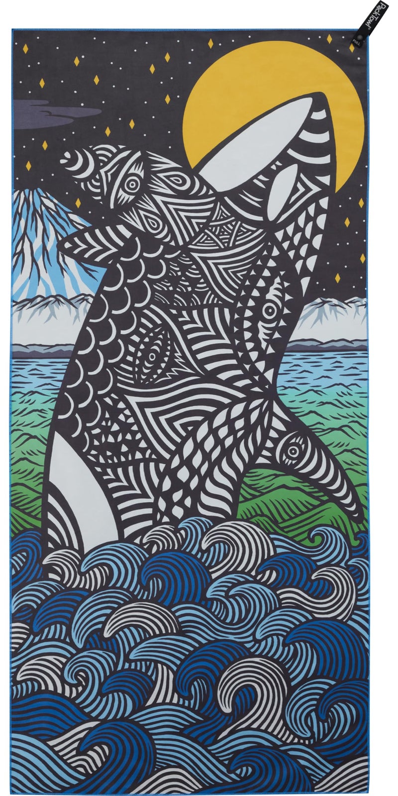PackTowl Personal Ultralight Microfiber Camping and Travel Towel, Orca Print, Body - Image 1