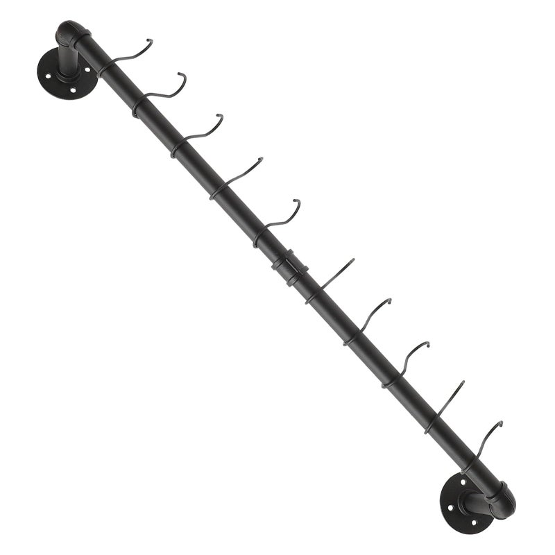 حامل معدني للحلل والمقالي مثبت على الحائط مع خطاطيف، مقاس 13x80 سم، منظف ومرتب مطبخ موفر للمساحة - Image 2