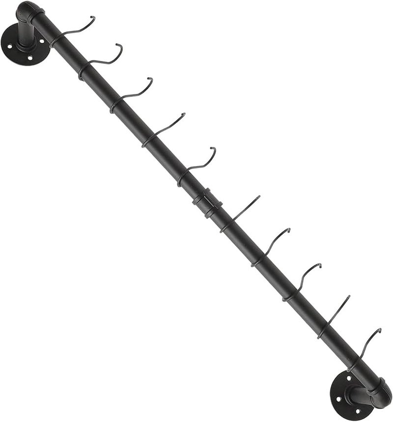 حامل معدني للحلل والمقالي مثبت على الحائط مع خطاطيف، مقاس 13x80 سم، منظف ومرتب مطبخ موفر للمساحة - Image 1