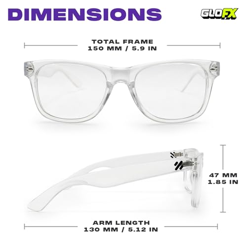 GloFX Clear Frame Extreme Line Diffraction Glasses Laser Etched for Brilliant Rainbow Light Effects Durable Flexible Ideal for Raves Festivals - Image 3