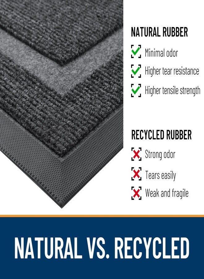 OLANLY Half Circle Door Mat Indoor Outdoor Entrance Welcome, Waterproof All-Season, All-Weather Doormat, Sturdy Natural Rubber, Low Profile, Easy Clean Patio Porch Entryway Mat, 29.5x17, Grey - Image 5