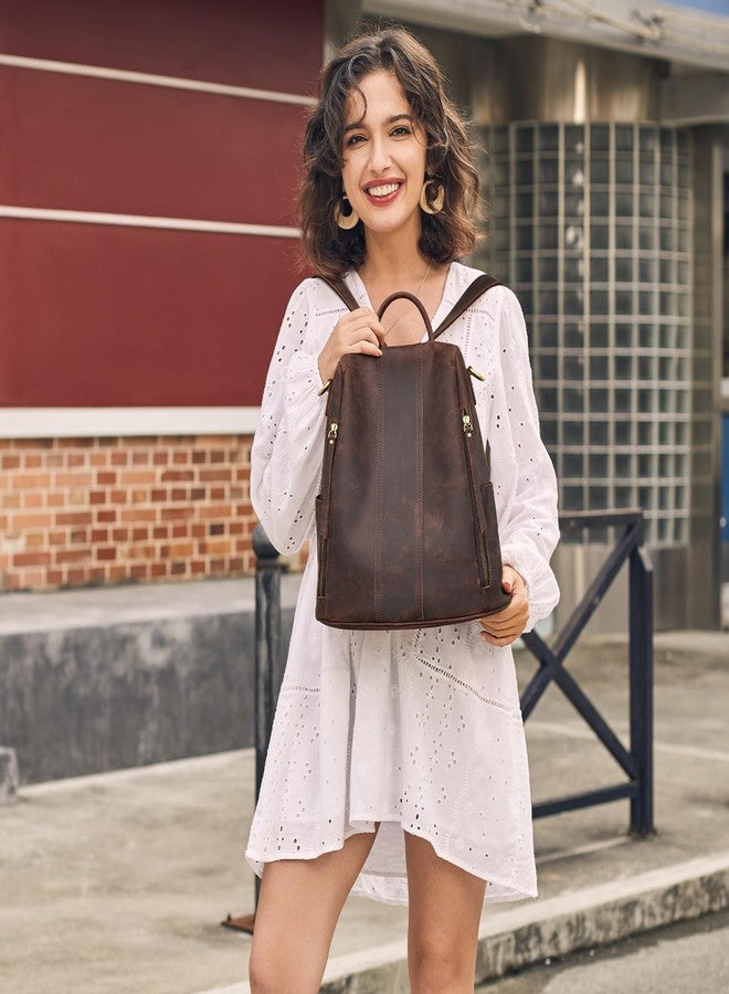 S-ZONE Leather Backpack Purses for Women Antitheft Soft Rucksack Ladies Shoulder Bag Medium - Image 2