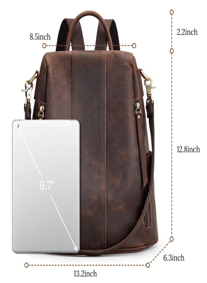 S-ZONE Leather Backpack Purses for Women Antitheft Soft Rucksack Ladies Shoulder Bag Medium - Image 5