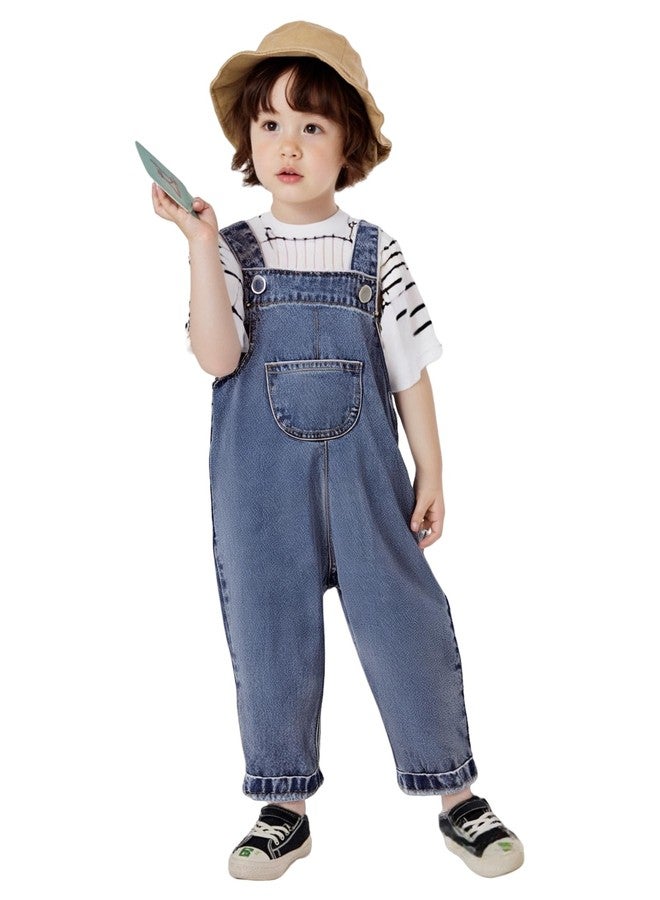 DOCOLL Baby Overalls Baby Boy Girls Denim Romper Outfits Bib Pants Overall Loose Romper Sleeveless Jumpsuit Outfit 4-5T - Image 1