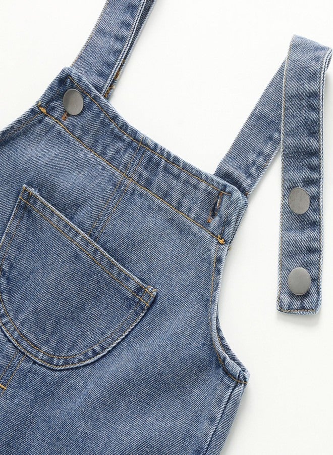 DOCOLL Baby Overalls Baby Boy Girls Denim Romper Outfits Bib Pants Overall Loose Romper Sleeveless Jumpsuit Outfit 4-5T - Image 4