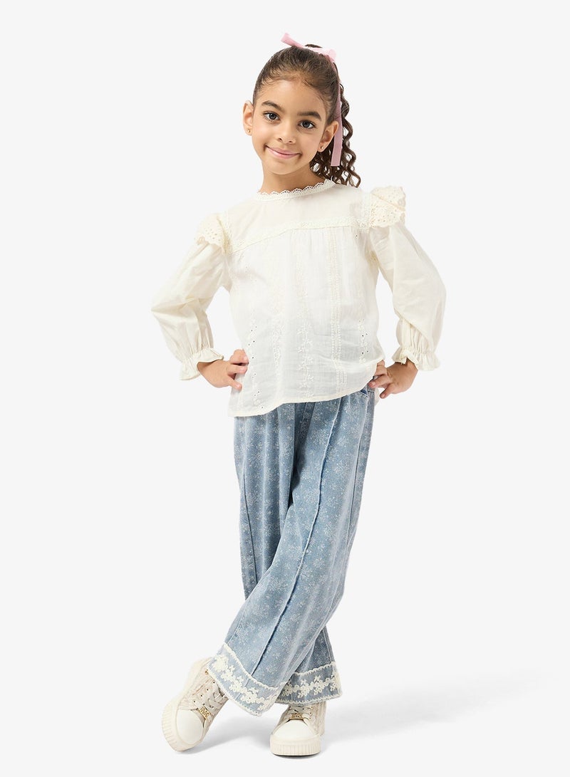 Pinata Lace Frill Shoulder Blouse - Image 4