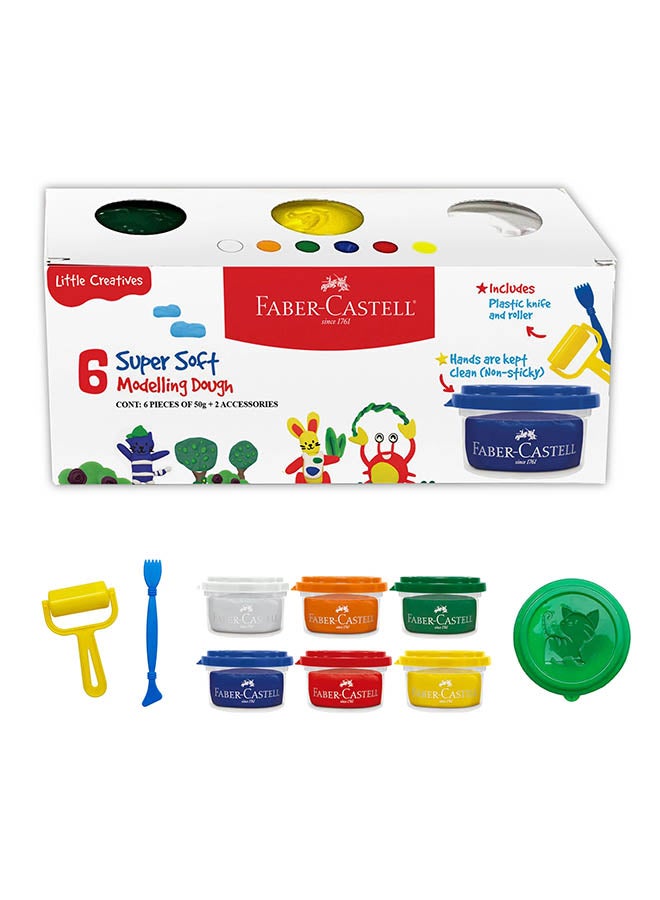 FABER-CASTELL مجموعة عجين النمذجة الصغيرة 6x50جرام - Image 1
