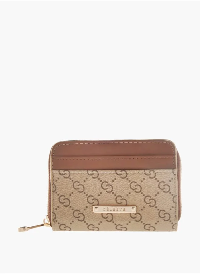 Celeste Women's Monogram Print Zip Around Wallet