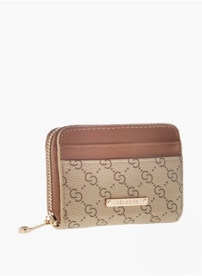 Celeste Women's Monogram Print Zip Around Wallet