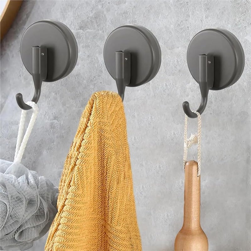 Gray 10PCS Reusable Vacuum Suction Cup Hooks Wall Mounted Towel Holder For Bathroom Kitchen - Image 4