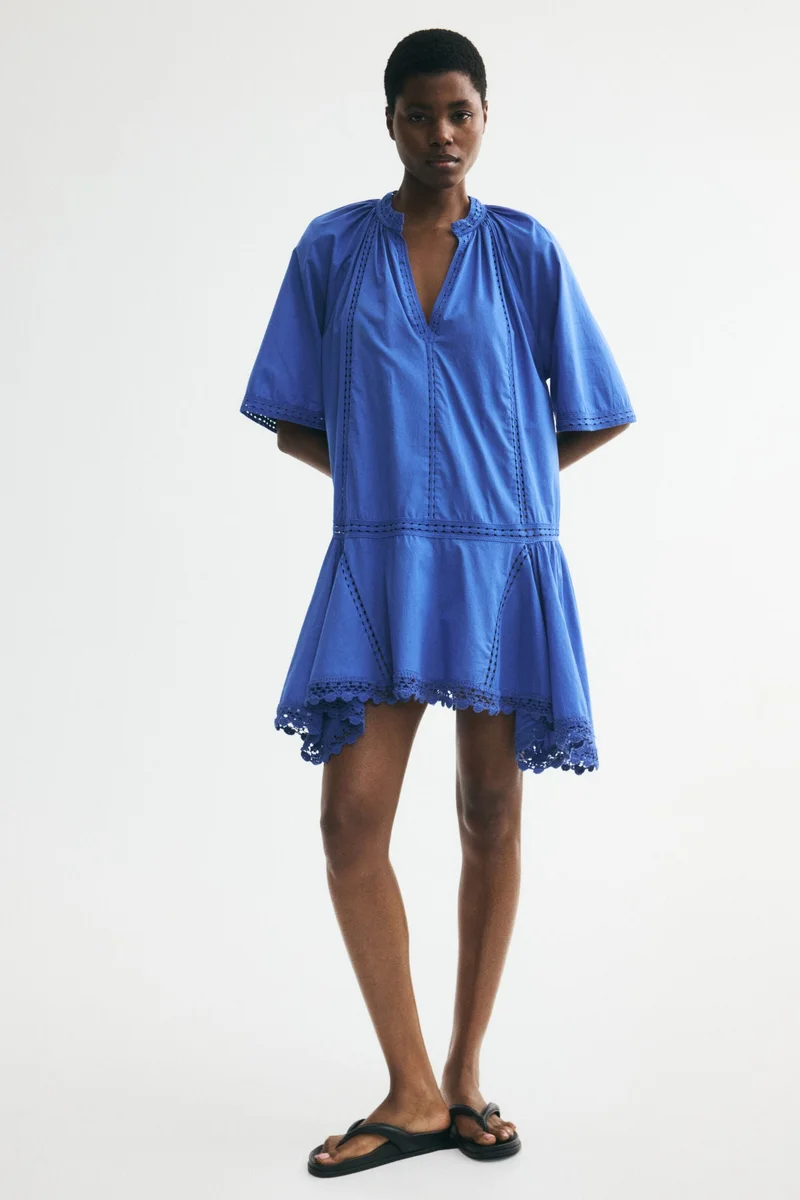 H&M Lace-inset cotton dress