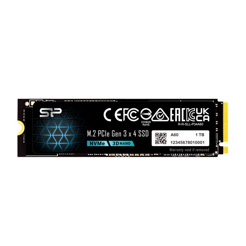 SP Silicon Power سيليكون باور 1 تيرابايت - NVMe M.2 PCIe Gen3x4 2280 SSD (SP001TBP34A60M28) - Image 1
