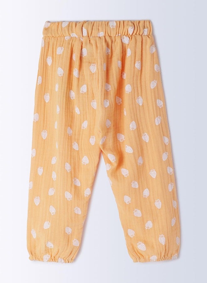 ميلو بنطال ميلو قطني مطبوع طويل - برتقالي - Image 3