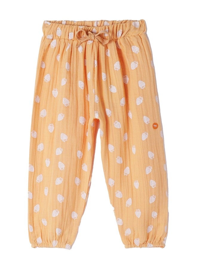 ميلو بنطال ميلو قطني مطبوع طويل - برتقالي - Image 1