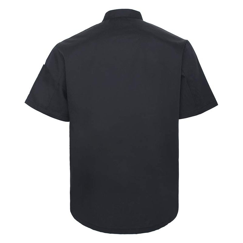 TopTie Unisex Short Sleeve Chef Coat Jacket, Black - Image 2