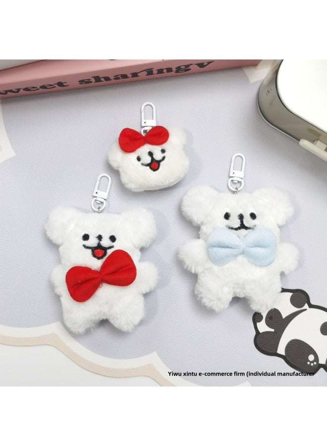 Loquat Cute Line Puppy Pendant Bow Tie Dog Bag Keychain Doll Machine Toy Puppy Hanging Wholesale-Specifications:Red Bow Full Body Puppy-Color:Bead Chain Style (silver Chain) - Image 4
