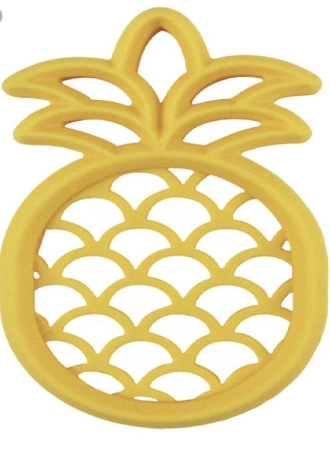 Itzy Ritzy - Itzy Ritzy Silicone Baby Teether - BPA-Free Infant Teether with Easy-to-Hold Design and Textured Back Side to Massage and Soothe Sore Gums, Pineapple - Image 1