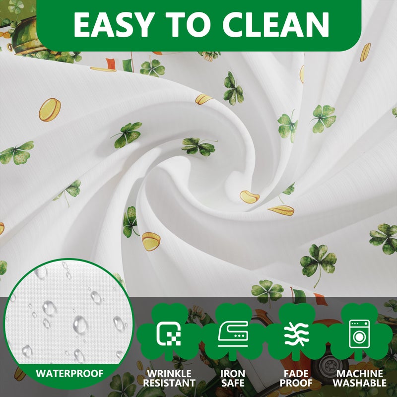 Siilues St Patricks Day Round Tablecloth 60x60 Inch, Washable Green Shamrock Lucky St Patricks Tablecloth Spring Waterproof Scalloped Edge Table Cloth Home Party Picnic Table Decorations - Image 4