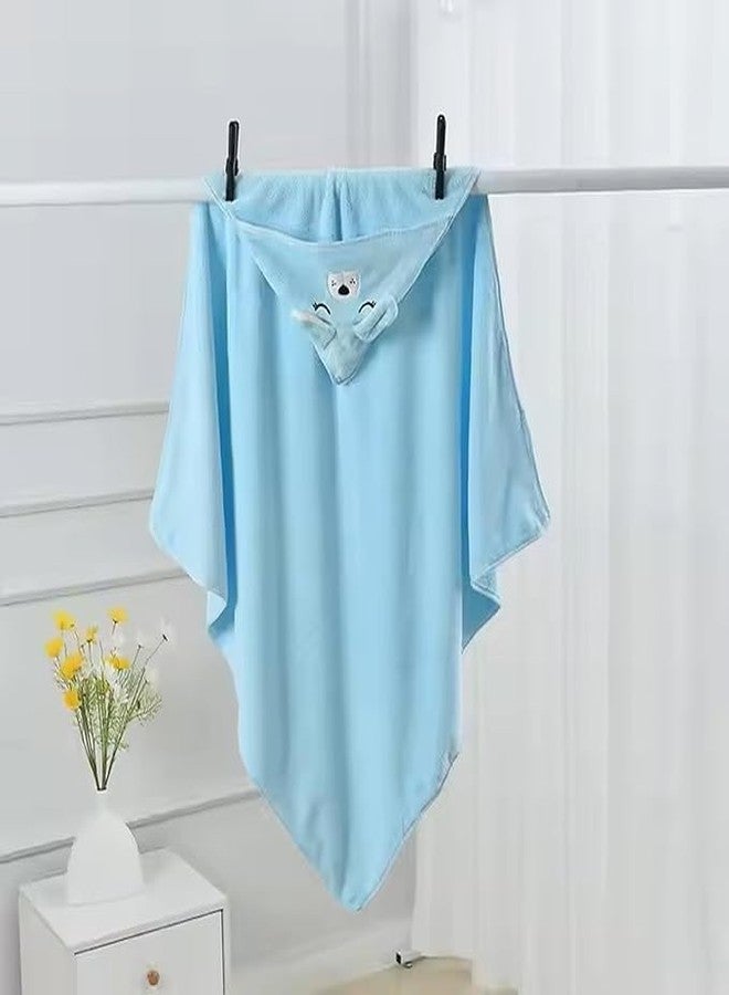 SAFE-O-KID Baby Cute Cartoon Face Hooded Bath Towel, Soft Absorbent Cotton Bath Towel for Kids 0 to 6 Years- Pink - Image 2