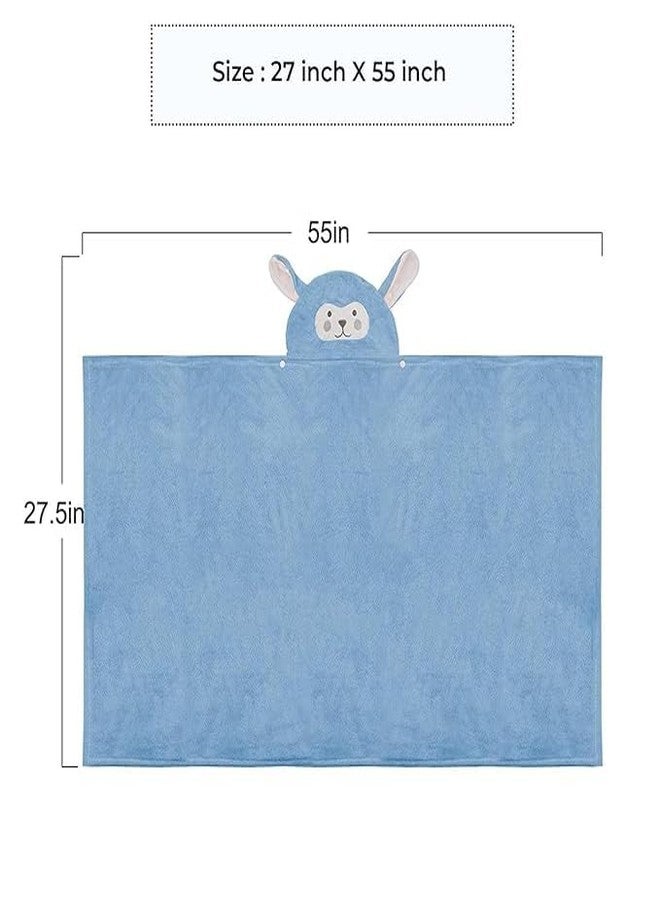 SAFE-O-KID Baby Cute Cartoon Face Hooded Bath Towel, Soft Absorbent Cotton Bath Towel for Kids 0 to 6 Years- Pink - Image 3