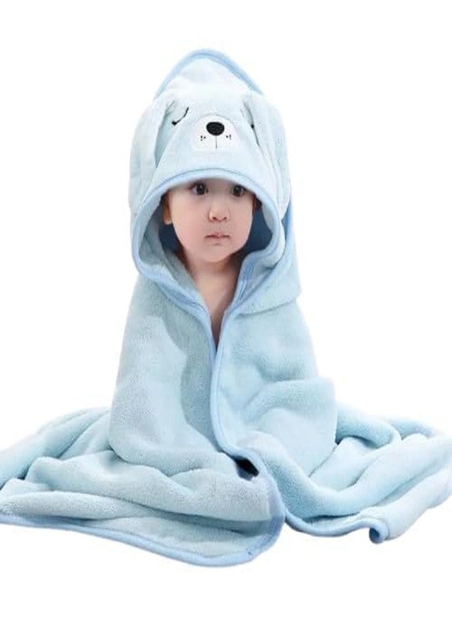 SAFE-O-KID Baby Cute Cartoon Face Hooded Bath Towel, Soft Absorbent Cotton Bath Towel for Kids 0 to 6 Years- Pink - Image 1