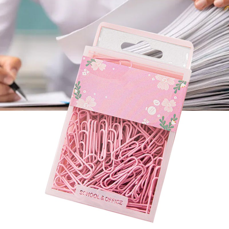 Pink Paper Clips Set Of 70 Durable Iron Rustproof Reusable Paper Clips - Strong Clamping For School Office Document Organizing - Image 5