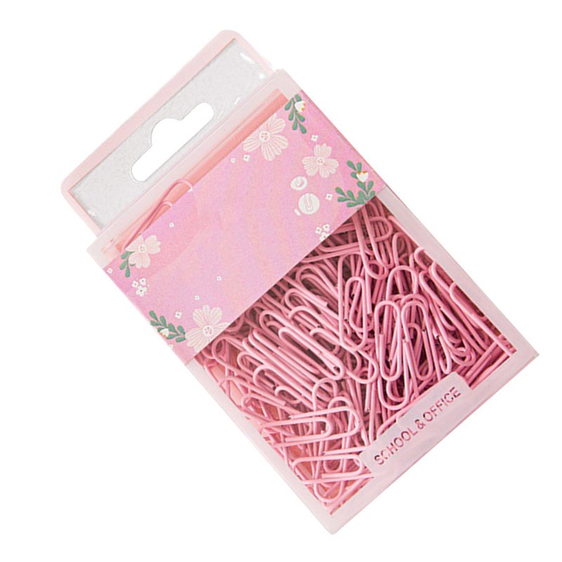 Pink Paper Clips Set Of 70 Durable Iron Rustproof Reusable Paper Clips - Strong Clamping For School Office Document Organizing - Image 3