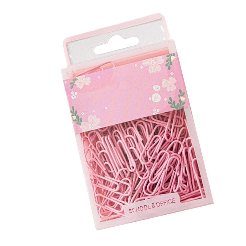 Pink Paper Clips Set Of 70 Durable Iron Rustproof Reusable Paper Clips - Strong Clamping For School Office Document Organizing - Image 2